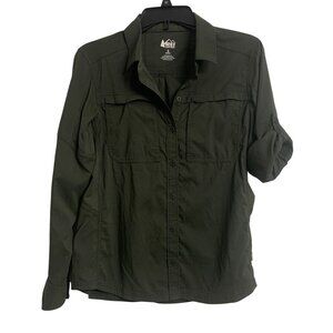 REI Co-Op Womens S Lightweight Outdoor Hiking Shirt Cabincore Green